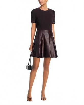 Milly Devyn Knit Skirt Mini Dress In Brown