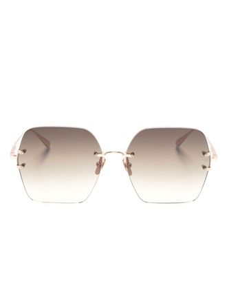 Linda Farrow Carina oversize-frame sunglasses - Brown