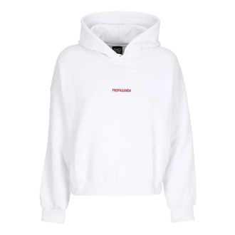 PROPAGANDA Ribs Assault Croptop Hoodie - Dames - Hoodies - Wit - M - Katoen - Hoodies & sweatvesten