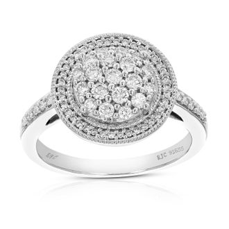 Vir Jewels 2/3 cttw Lab Grown Diamond Ring in Sterling Silver For Women