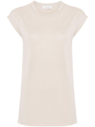 Le Tricot Perugia Top con maniche a cuffia - Toni neutri