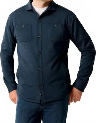 Johnnie-O Russo Stretch Knit Shacket With Primaloft In Navy