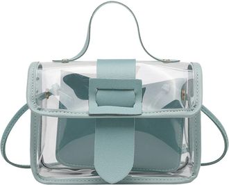 Generic Womens Cross-Body Bags Cross Body Bag Women for Work, Office Transparent with Fashion Chain Strap, Crossbody Purse with Handle, Cute Messenger Clear T