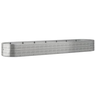 vidaXL Vidaxl - Jardinera Arriate Acero Recubrimiento Polvo Plata 584x140x68 Cm