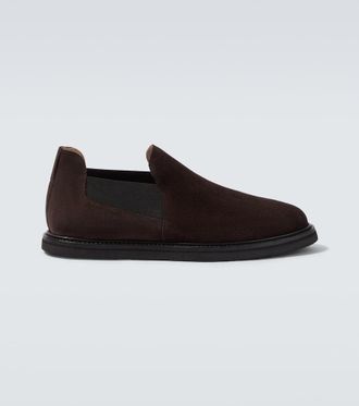 The Row Parker suede slip-on shoes