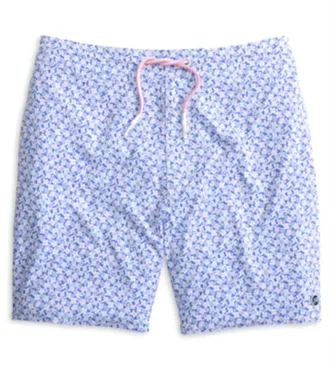 Johnnie-O Mens Every Daisy Swim Trunk In Maliblu