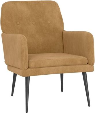 vidaXL Sillón de terciopelo marrón 62x79x79 cm vidaXL