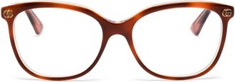 Gucci square-frame glasses - unisex - Acetate - 54 - Brown
