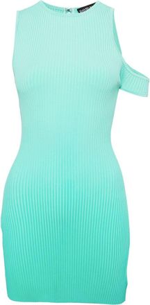 DAVID KOMA ribbed-knit gradient minidress - women - Viscose/Elastane/Nylon - L - Green