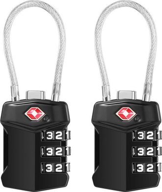 No Brand Candado Para Maleta (paquete De 2) - Candado Para Maleta Tsa - Candado Para Avi&oacute;n - Candado Para Equipaje Con Combinaci&oacute;n De 3 D&iacute;gitos - Candado Para 