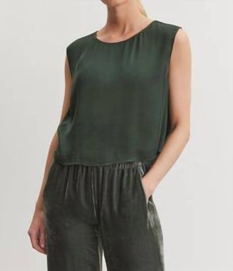 Velvet Bonny Sleeveless Satin Top In Black
