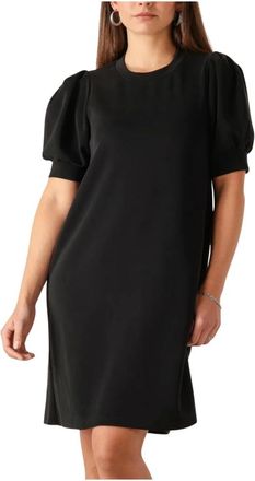 Notre-V Kleedjes, Dames, Zwart, S, Polyester, Elegante Zwarte Midi Jurk