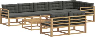 vidaXL Conjunto De Sof&aacute;s De Exterior 9 Uds. Blanco Y Antracita Vidaxl