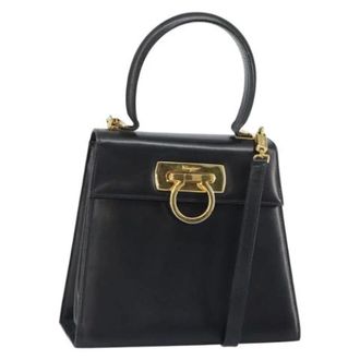 Ferragamo Pre-owned Handbags, female, Black, Size: ONE SIZE Pre-owned Leather Handbag