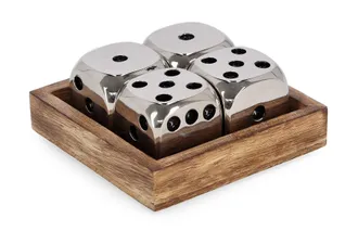 BIZZOTTO DICE silver decoration 10.5X10.5