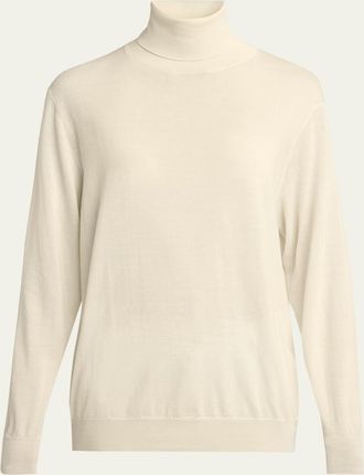 The Row Nabari Cashmere Long-Sleeve Turtleneck Sweater