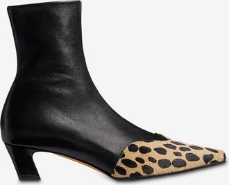 Khaite Lederstiefeletten mit Leo-Detail Nevada Stretch 40