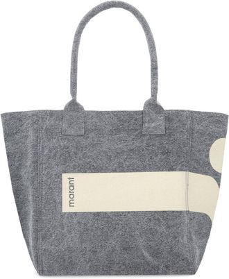 Isabel Marant Grey Yenky Heathered Abstract Tote Bag