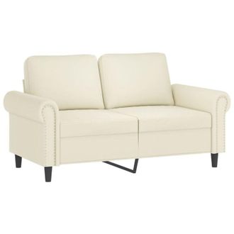 vidaXL Sof&aacute; De 2 Plazas Terciopelo Color Crema 120 Cm Vidaxl