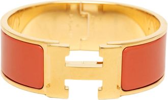 Herm&egrave;s Pre-owned Hermes Wide Enamel Clic H Bracelet PM Ladies 8D95CQ83K5CYUNWR