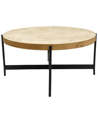 LR Home Lr Home Evelyn Contemporary Burl Wood Handmade Coffee Table