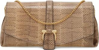 Ferragamo snakeskin leather shoulder bag - women - Ayers Snakeskin - One Size - Neutrals