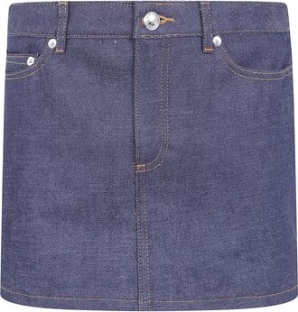 A.P.C. Minirok - Dames - Spijkerrokken - Blauw - XS - Katoen - Rokken