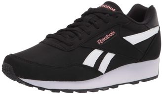 Reebok Women Rewind Run Sneaker, Core Black/White/Blush Metal, 5.5