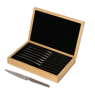 Global 8-Piece Steak Knife Set with Bamboo Box