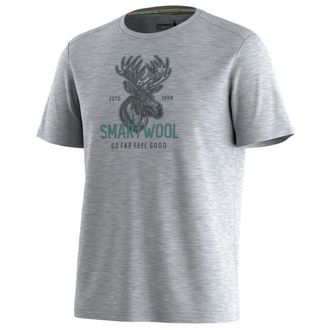 Smartwool Moose Mode Active Short Sleeve Graphic Tee Merinoshirt f&uuml;r Herren | grau
