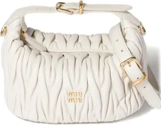Miu Miu Borsa tote Wander mini matelassé - Bianco