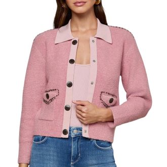 L'agence Poetry Cardigan In Mauve Rose/dark