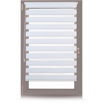 Relaxdays Relaxdays - 4 Estores Dobles De Sujeci&oacute;n Fija, Sin Perforaciones De Tela Blanco 81x156 Cm, Blanco