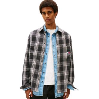 Tommy Jeans Heren geruit overhemd (Zwart)