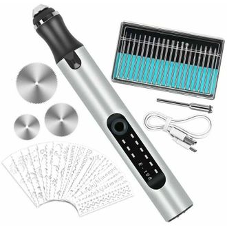 OEM L&aacute;piz De Grabado El&eacute;ctrico Multifuncional, Mini Herramienta De Grabado Recargable Por Usb, Con 20 Brocas Y 16 Plantillas Para La Creaci&oacute;n De Joyas, Me