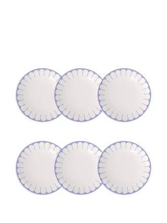 Villeroy & Boch Set di 6 piatti con bordo a smerlo - Blu