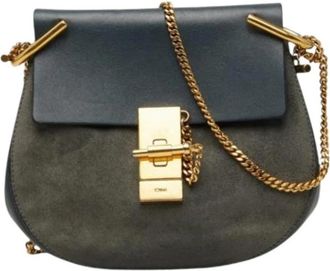 Chlo&eacute; Pre-owned Drew Schoudertas - Dames - Vintage Schoudertas - Blauw - ONE Size - Leer - Vintage