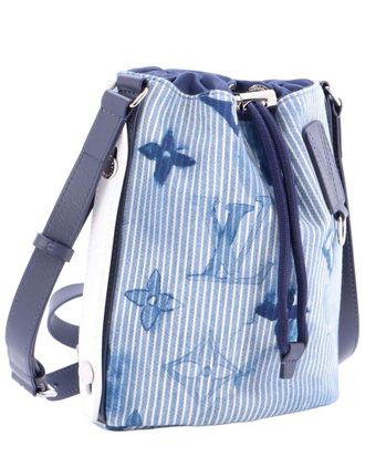 Louis Vuitton Blue Monogram Watercolor Stripes Denim Sac Marin Limited Edition BB (Authentic Pre-Loved)