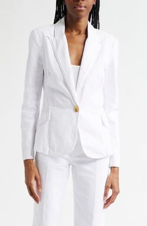 L'agence Baldwin Cotton Denim Blazer Jacket in Blanc at Nordstrom Rack, Size Xx-Small