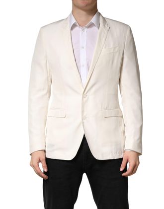 Dolce & Gabbana White Cotton Single Breasted Jacket Mens Blazer (Pre-Owned)