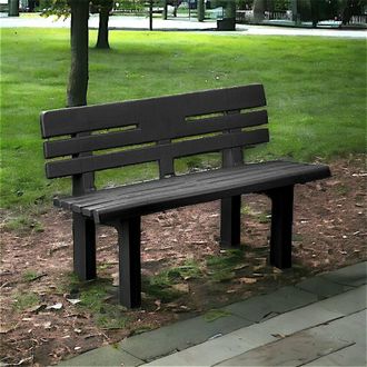 Dmora Banco De Exterior Marinella, Banco De Jard&iacute;n Monobloque, Banco De Exterior, 100% Made In Italy, 110x52h71 Cm, Antracita, Con Embalaje Reforzado - Dmor