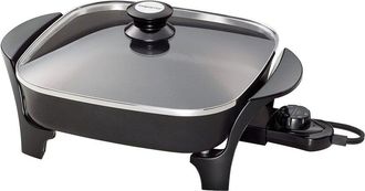 Presto 11-Inch Diamond Coat Non-Stick Electric Skillet With Glass Lid