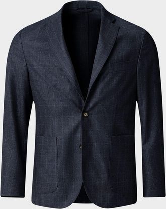 Eton Men & apos;s Wool Check Deconstructed Blazer Jacket