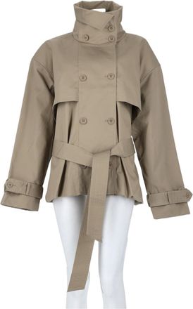 Rotate Short High Collar Buttoned Cuffs Trench Coat
