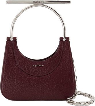 Alexander McQueen Womens Mini Cross Bar Shoulder Bag Red Lambskin