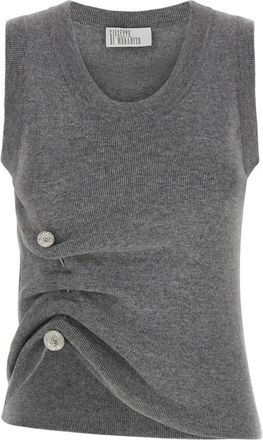 Giuseppe Di Morabito Tops - Dames - Ronde hals truien - Grijs - M - Wol - Truien & Vesten
