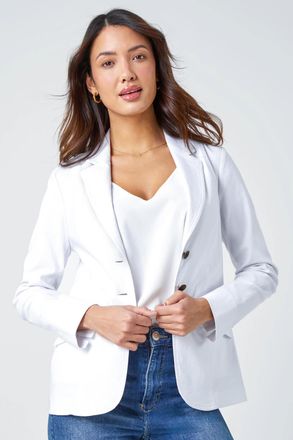 Roman Stretch Button Detail Blazer