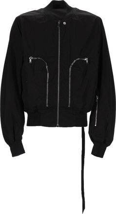 Rick Owens Cropped Black Jacket with High Collar
