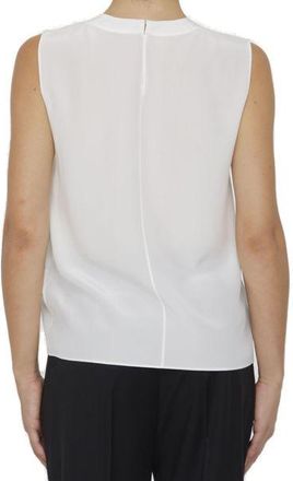 Saint Laurent Womens Silk Top - White - Size EU 38 (Womens)