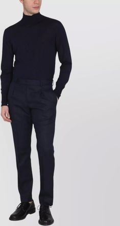 Pantaloni Torino virgin wool ribbed turtleneck sweater